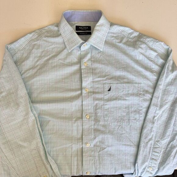 Nautica Other - Nautica Shirt Mens Size 16 32/33 Plaid Classic Fit Button Up Long Sleeve 2013